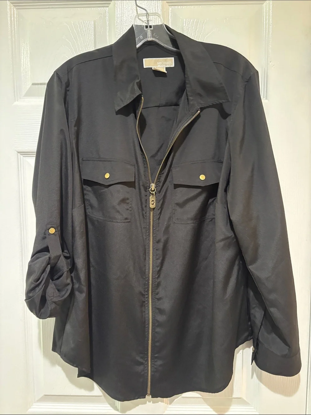 MICHAEL Michael Kors Black Utility Zip-Front Jacket - Picture 1 of 4